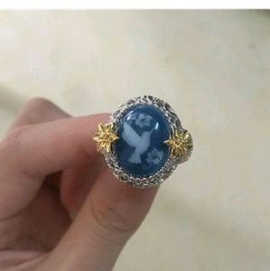 Sz 9 White gold filled stamped Hummingbird ring